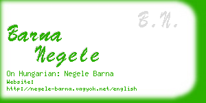 barna negele business card